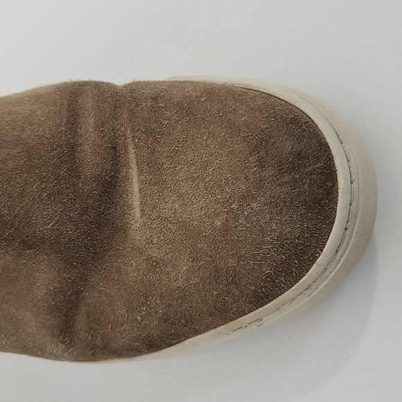 Vince Newlyn High Top Sneakers Shoes Suede Slip On Women's Sz 9M Tan NICE! - Picture 12 of 16